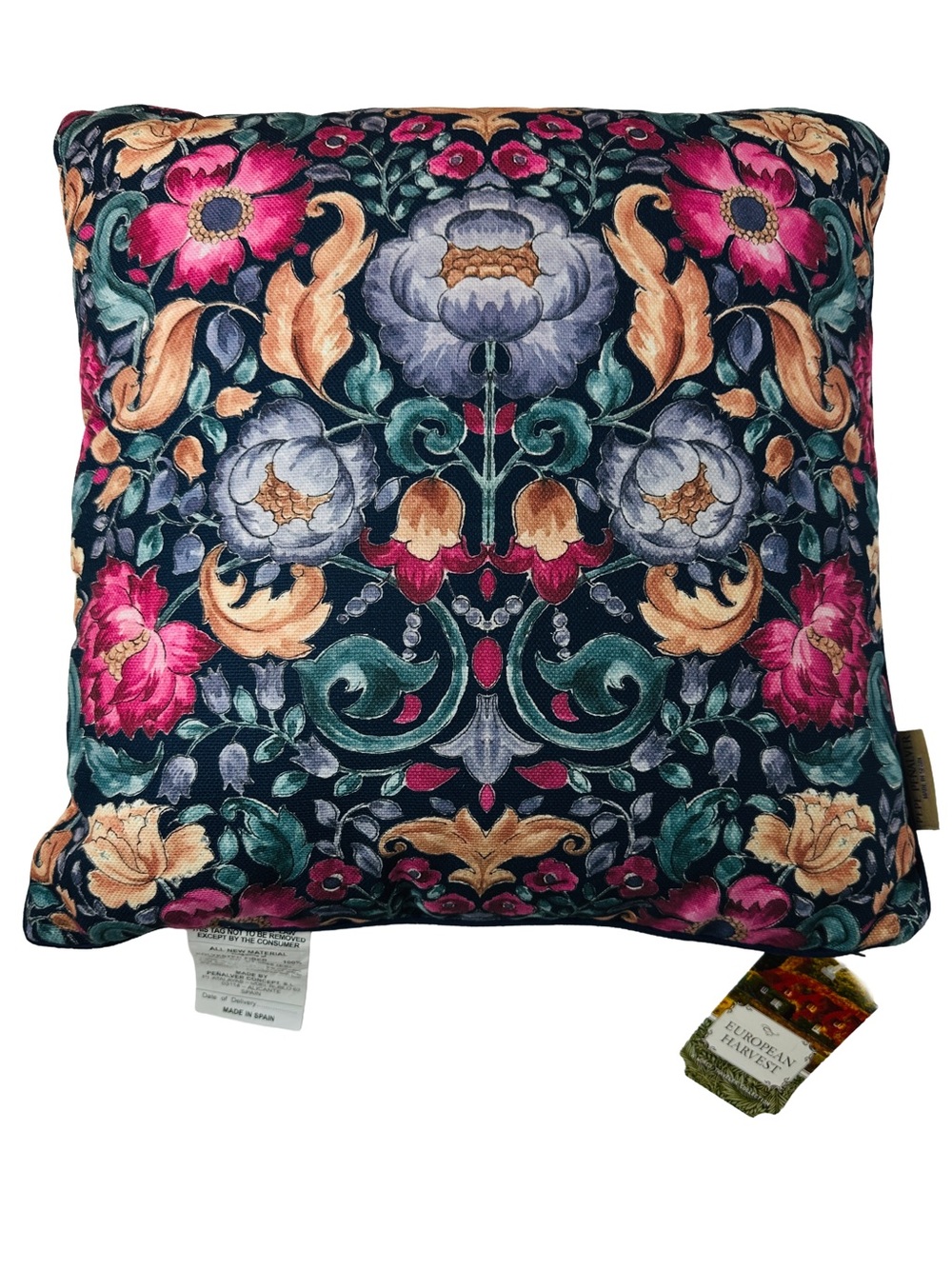 NWT Pepe Penalver Spain Floral Decorative Throw Pillow - Double Side w/ piping
